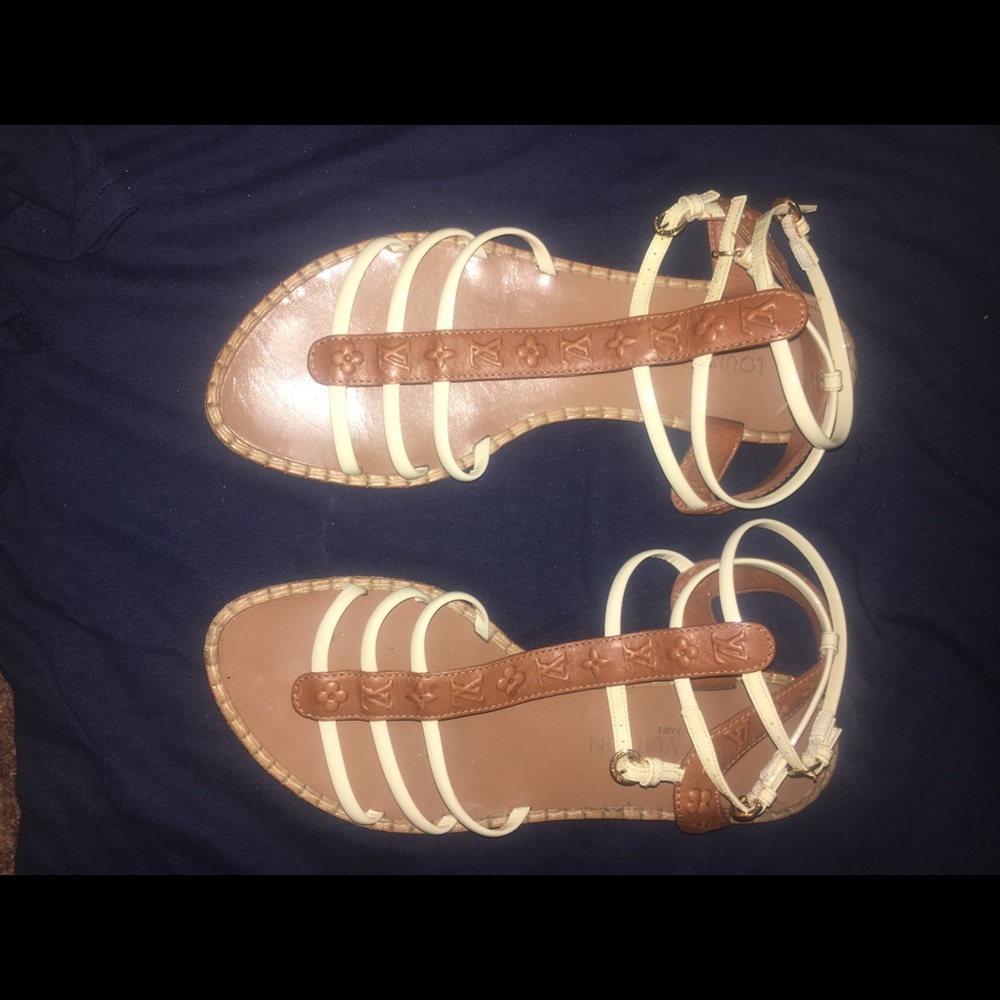 Authentic LV sandals. Box/receipt. Bought for vacation, never went